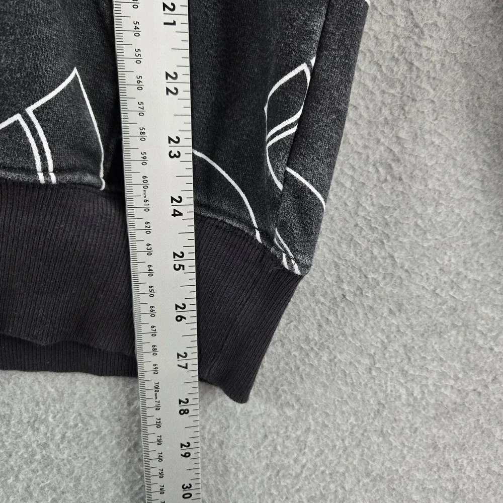 The North Face Men Hoodie S‎ Black Geometric Allover Print Logo Long Sleeve